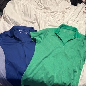 Antigua Blue and Green Polo Tops